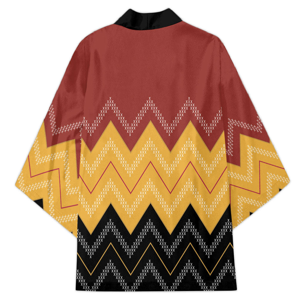 Kaokao Maori Tukutuku Inspired New Zealand Kimono LT14 - Polynesian Pride