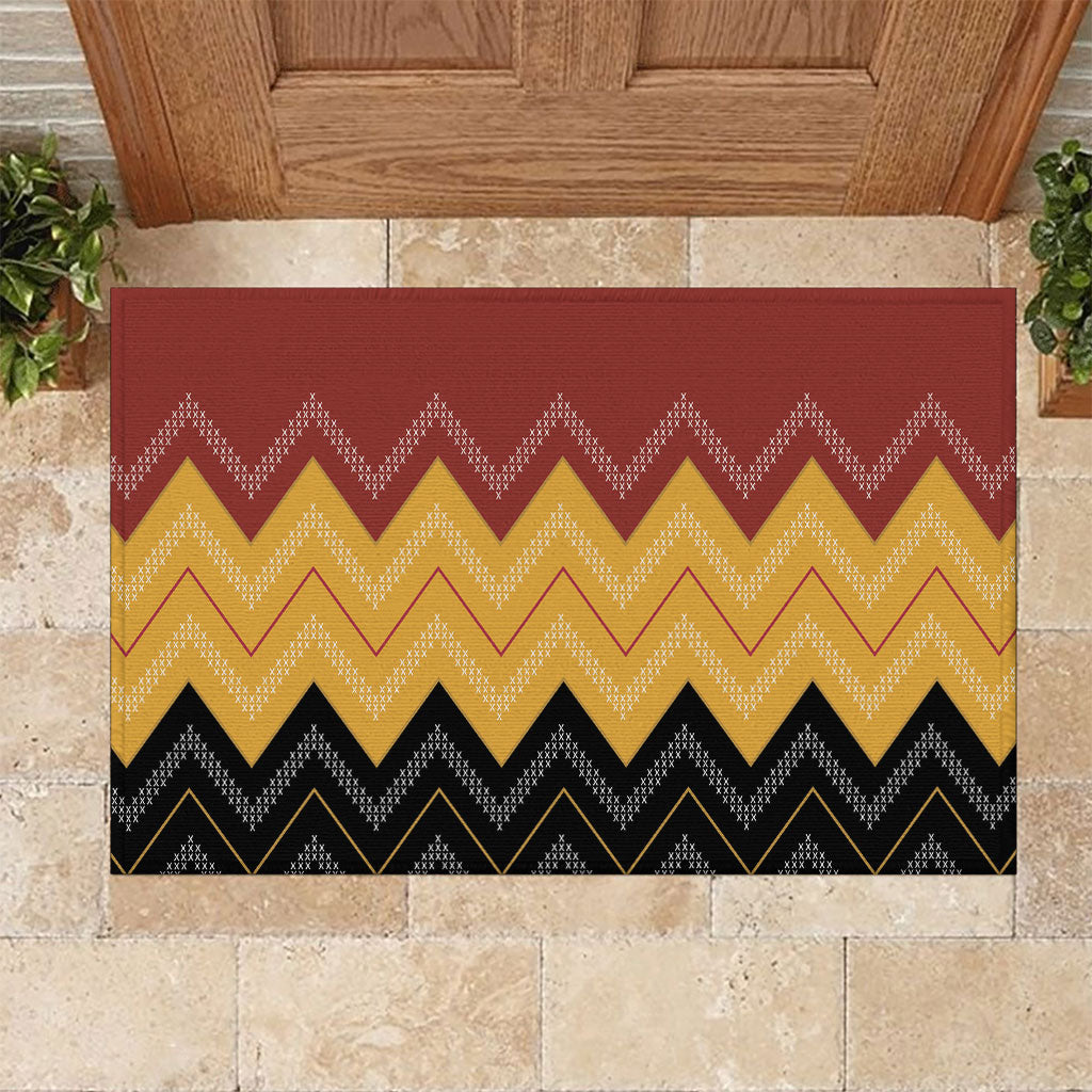 Kaokao Maori Tukutuku Inspired New Zealand Rubber Doormat LT14 Multicolor - Polynesian Pride