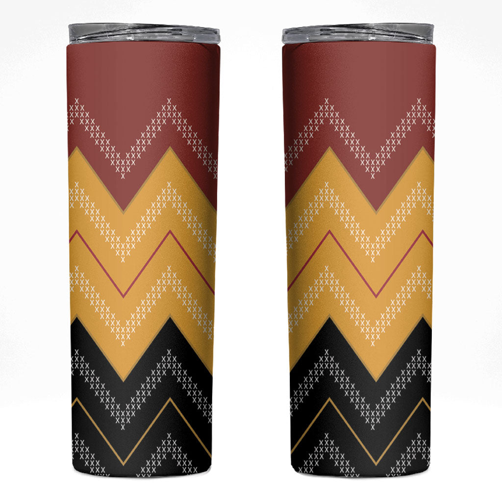 Kaokao Maori Tukutuku Inspired New Zealand Skinny Tumbler LT14 Multicolor - Polynesian Pride