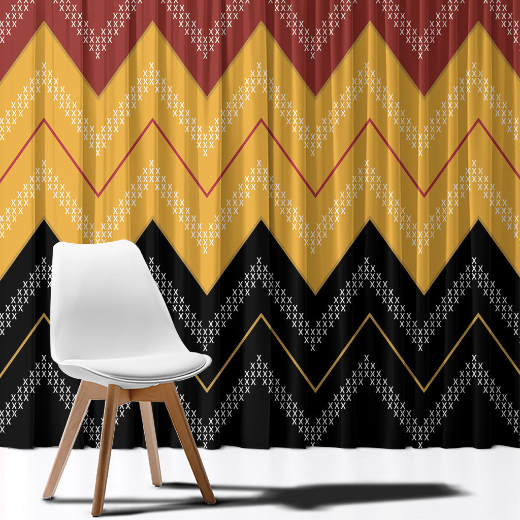 Kaokao Maori Tukutuku Inspired New Zealand Window Curtain LT14 - Polynesian Pride