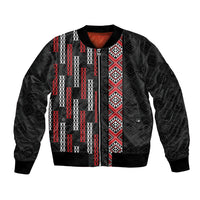 Roimata Toroa Maori Taniko Inspired New Zealand Bomber Jacket LT14 Unisex Black - Polynesian Pride
