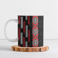 Roimata Toroa Maori Taniko Inspired New Zealand Ceramic Mug LT14 Black - Polynesian Pride