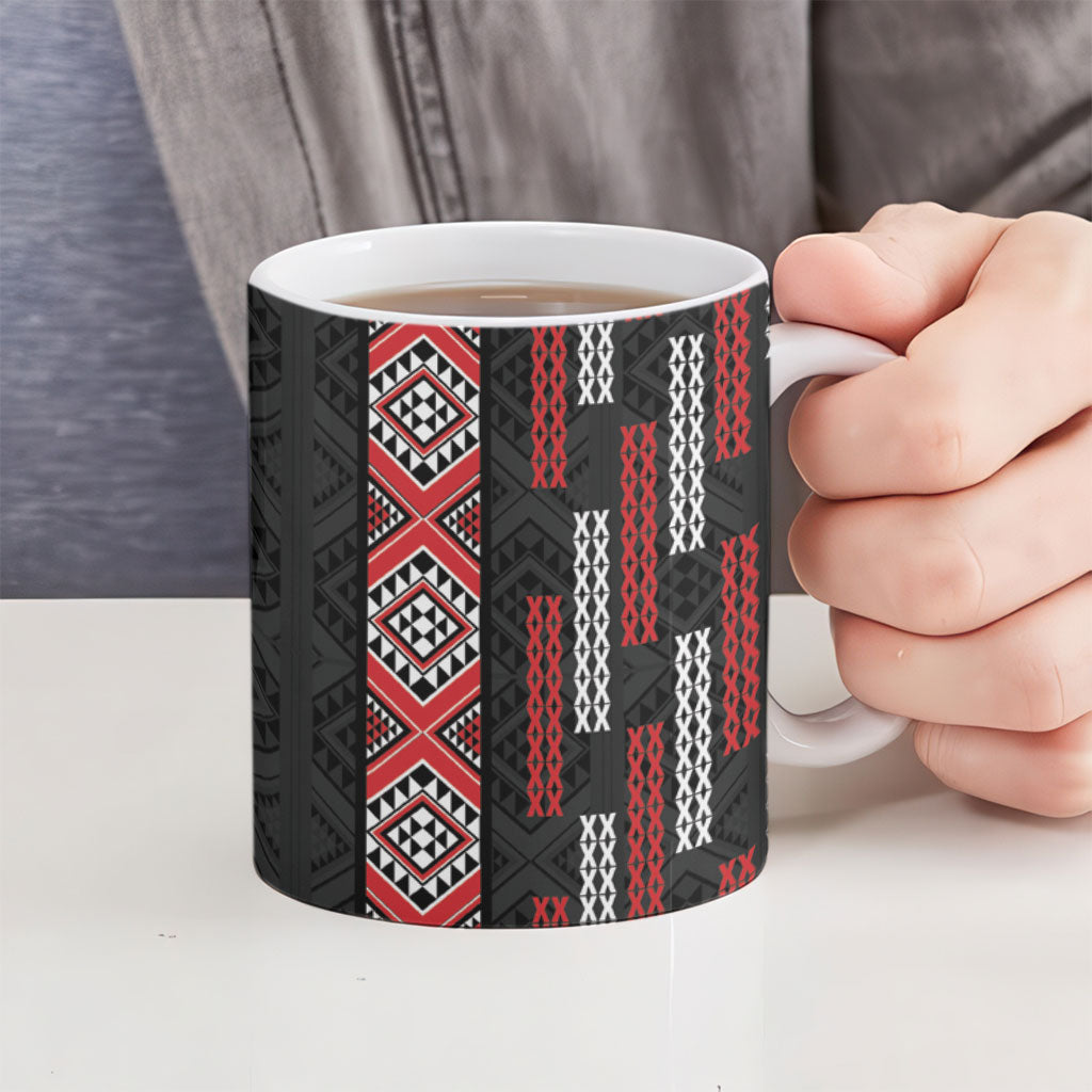Roimata Toroa Maori Taniko Inspired New Zealand Ceramic Mug LT14 - Polynesian Pride