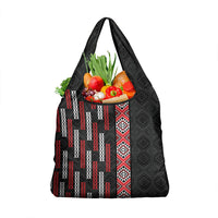 Roimata Toroa Maori Taniko Inspired New Zealand Grocery Bag LT14 1-pack One Size Black - Polynesian Pride