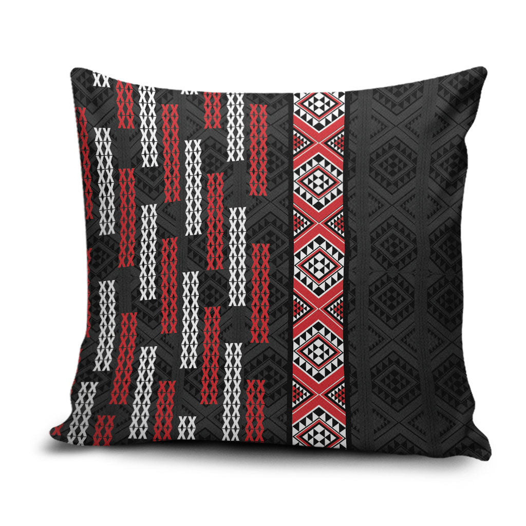 Roimata Toroa Maori Taniko Inspired New Zealand Pillow Cover LT14 Black - Polynesian Pride
