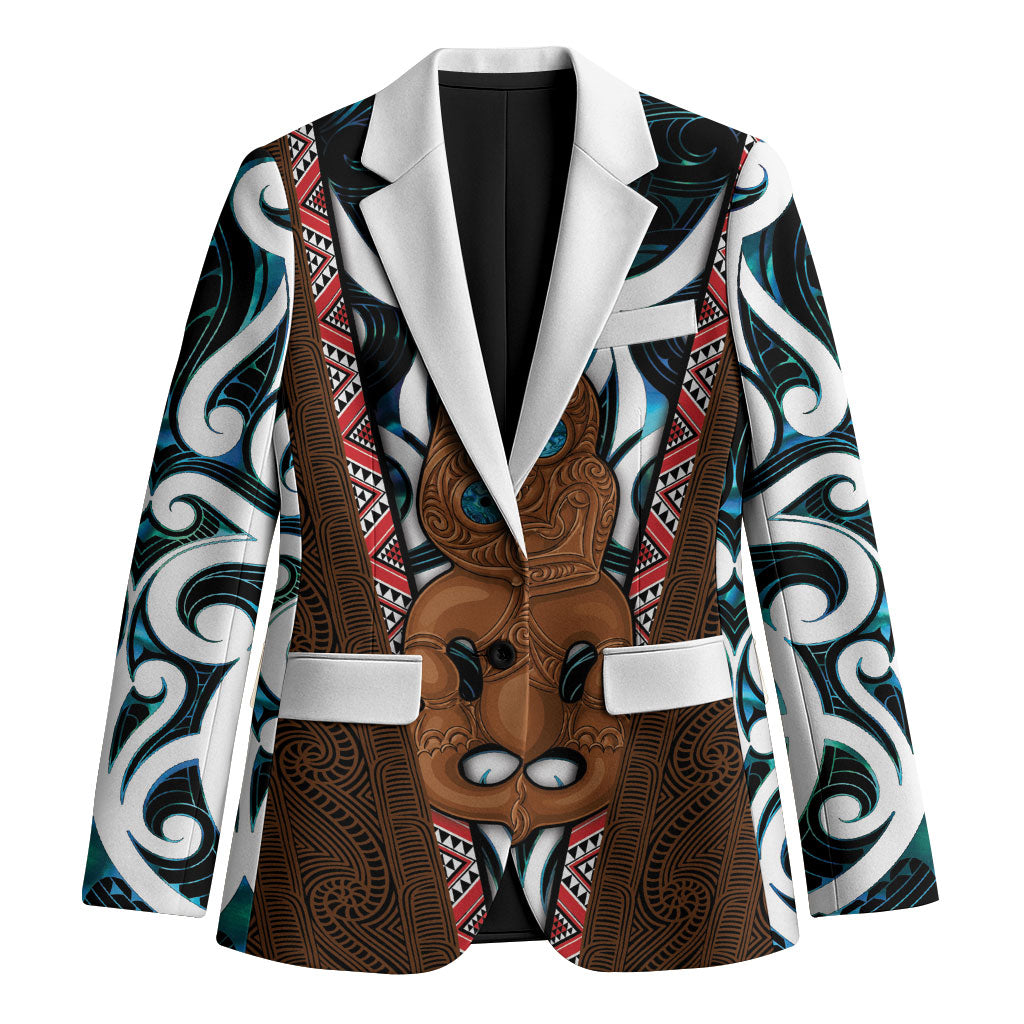 New Zealand Whakairo Blazer Tiki Maori Carving Taniko Motifs LT14 Unisex Multicolor - Polynesian Pride