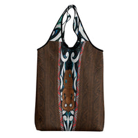New Zealand Whakairo Grocery Bag Tiki Maori Carving Taniko Motifs LT14 - Polynesian Pride