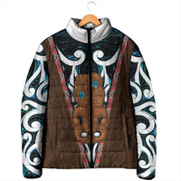 New Zealand Whakairo Padded Jacket Tiki Maori Carving Taniko Motifs LT14 - Polynesian Pride