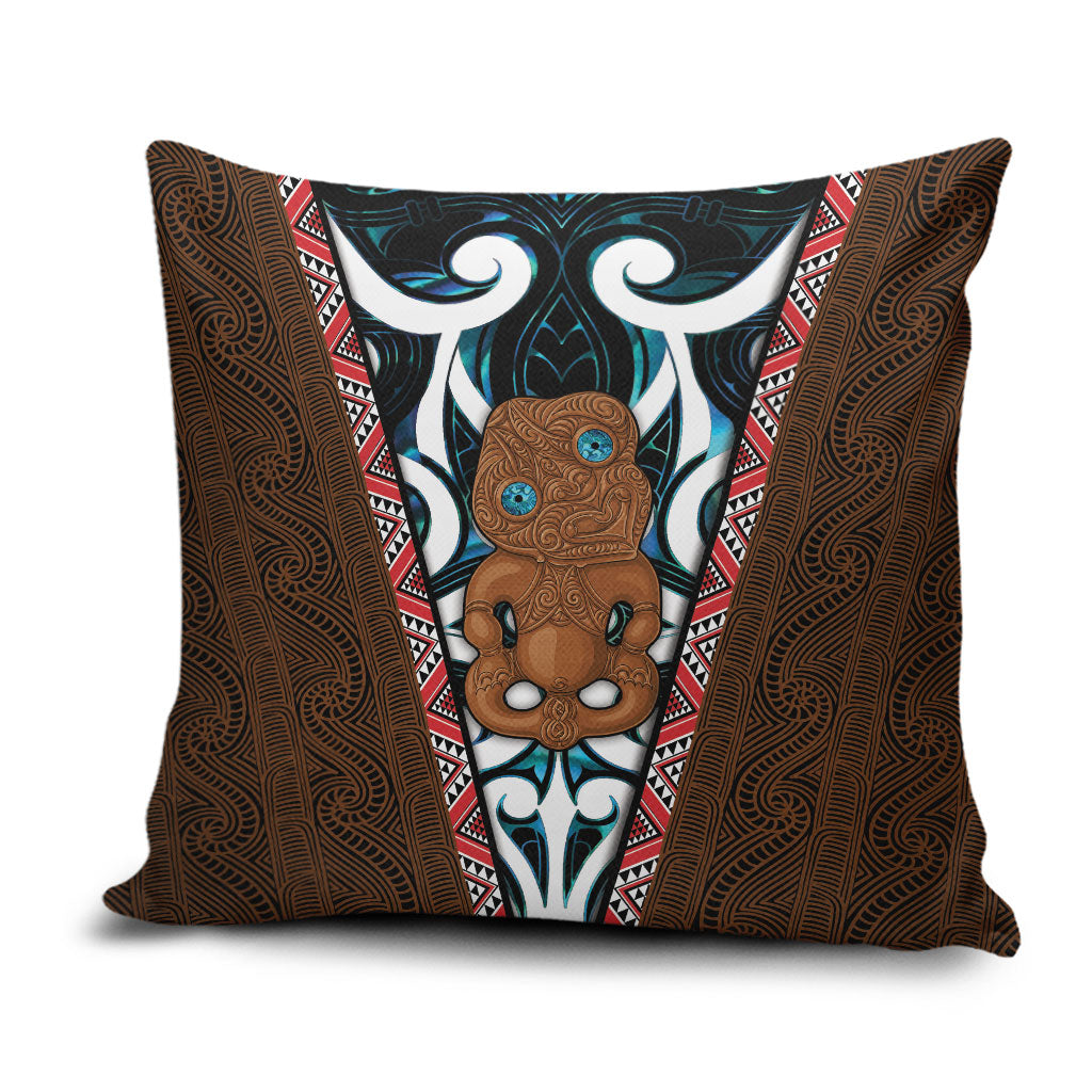 New Zealand Whakairo Pillow Cover Tiki Maori Carving Taniko Motifs LT14 Multicolor - Polynesian Pride