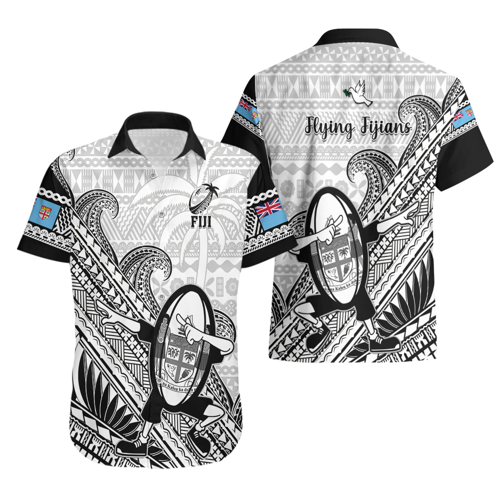 Fiji Tapa Rugby Hawaiian Shirt Flying Fijian 2023 World Cup With Dabbing Ball LT14 - Polynesian Pride