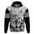 Fiji Tapa Rugby Hoodie Flying Fijian 2023 World Cup With Dabbing Ball LT14 Pullover Hoodie White - Polynesian Pride