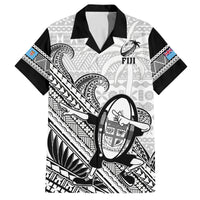 Fiji Tapa Rugby Kid Hawaiian Shirt Flying Fijian 2023 World Cup With Dabbing Ball LT14 Kid White - Polynesian Pride