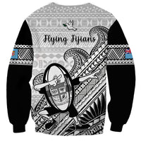 Fiji Tapa Rugby Sweatshirt Flying Fijian 2023 World Cup With Dabbing Ball LT14 - Polynesian Pride