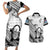 Custom Fiji Tapa Rugby Couples Matching Short Sleeve Bodycon Dress and Hawaiian Shirt Flying Fijian 2023 World Cup With Dabbing Ball LT14 White - Polynesian Pride