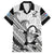 Custom Fiji Tapa Rugby Family Matching Off Shoulder Short Dress and Hawaiian Shirt Flying Fijian 2023 World Cup With Dabbing Ball LT14 Dad's Shirt - Short Sleeve White - Polynesian Pride