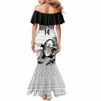 Custom Fiji Tapa Rugby Mermaid Dress Flying Fijian 2023 World Cup With Dabbing Ball LT14 - Polynesian Pride