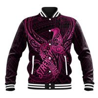 Polynesia Breast Cancer Awareness Baseball Jacket No One Fights Alone Pink Ribbon With Butterfly LT14 Unisex Pink - Polynesian Pride