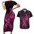 Polynesia Breast Cancer Awareness Couples Matching Short Sleeve Bodycon Dress and Hawaiian Shirt No One Fights Alone Pink Ribbon With Butterfly LT14 Pink - Polynesian Pride