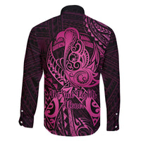 Polynesia Breast Cancer Awareness Family Matching Summer Maxi Dress and Hawaiian Shirt No One Fights Alone Pink Ribbon With Butterfly LT14 - Polynesian Pride