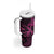 Polynesia Breast Cancer Awareness Tumbler With Handle No One Fights Alone Pink Ribbon With Butterfly