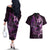 Personalised New Zealand Breast Cancer Couples Matching Off The Shoulder Long Sleeve Dress and Hawaiian Shirt Fight Like A Girl Pink Manaia Fern With Paua Shell LT14 - Polynesian Pride