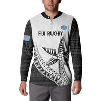 Custom Fiji Rugby Button Sweatshirt Go Champions Fijian Tapa Cloth