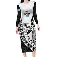 Custom Fiji Rugby Family Matching Long Sleeve Bodycon Dress and Hawaiian Shirt Go Champions Fijian Tapa Cloth