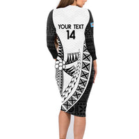Custom Fiji Rugby Family Matching Long Sleeve Bodycon Dress and Hawaiian Shirt Go Champions Fijian Tapa Cloth