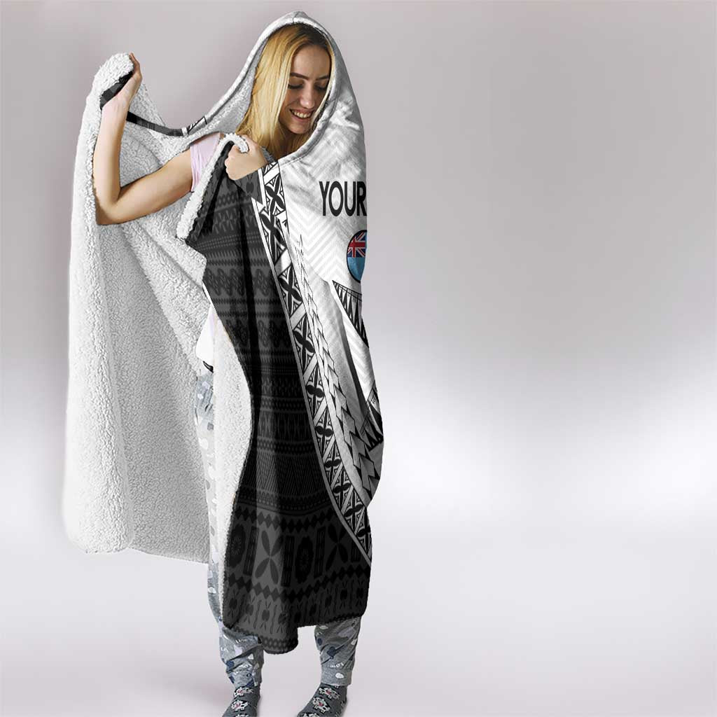 Custom Fiji Rugby Hooded Blanket Go Champions Fijian Tapa Cloth