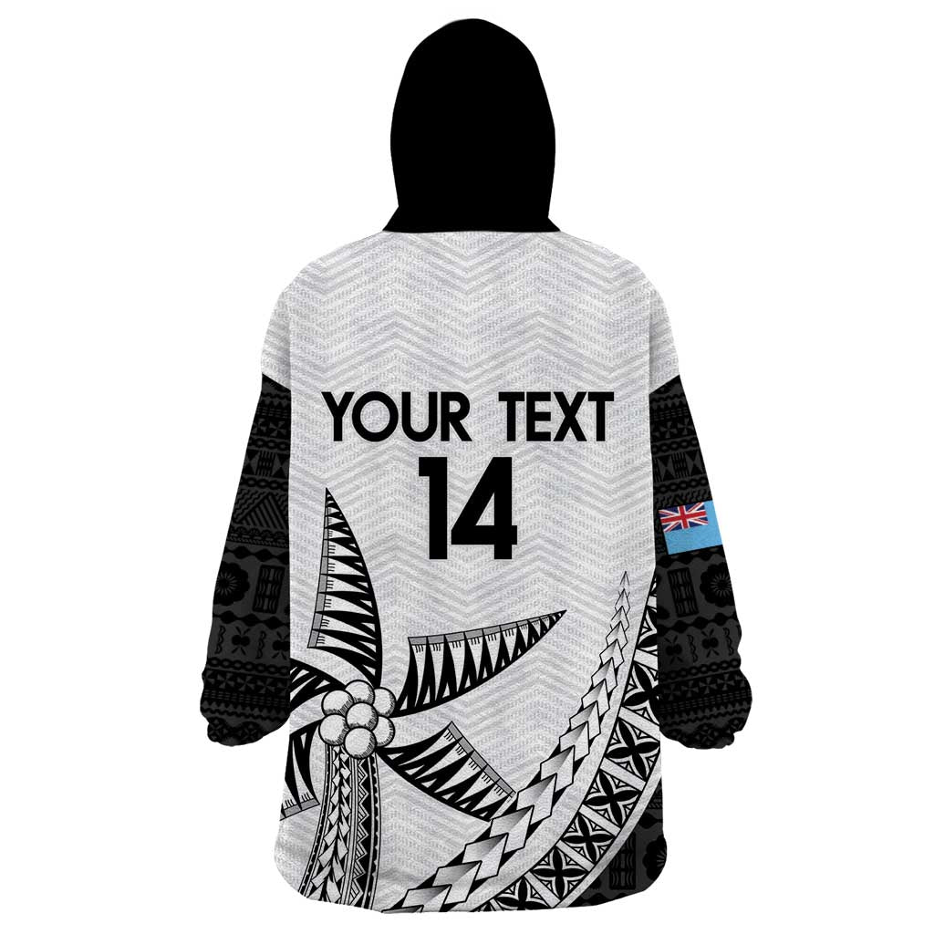 Custom Fiji Rugby Wearable Blanket Hoodie Go Champions Fijian Tapa Cloth