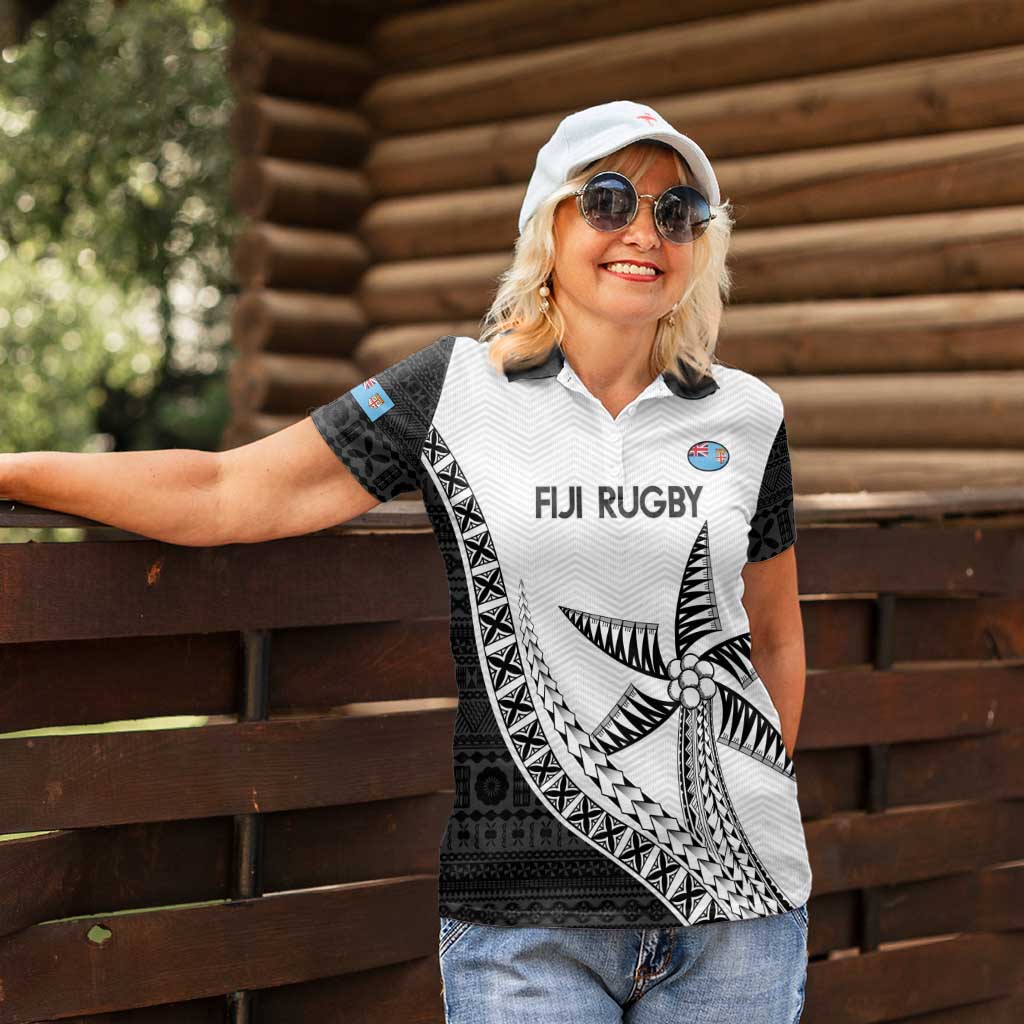 Custom Fiji Rugby Women Polo Shirt Go Champions Fijian Tapa Cloth