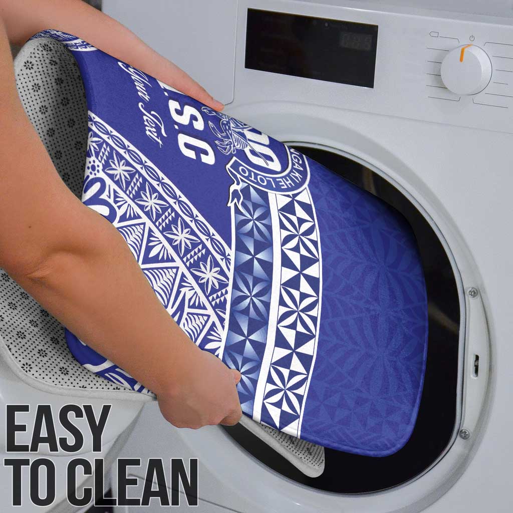 Personalised Queen Salote College Bathroom Set Kolisi Fefine 100th Anniversary Kupesi Blue - Polynesian Pride