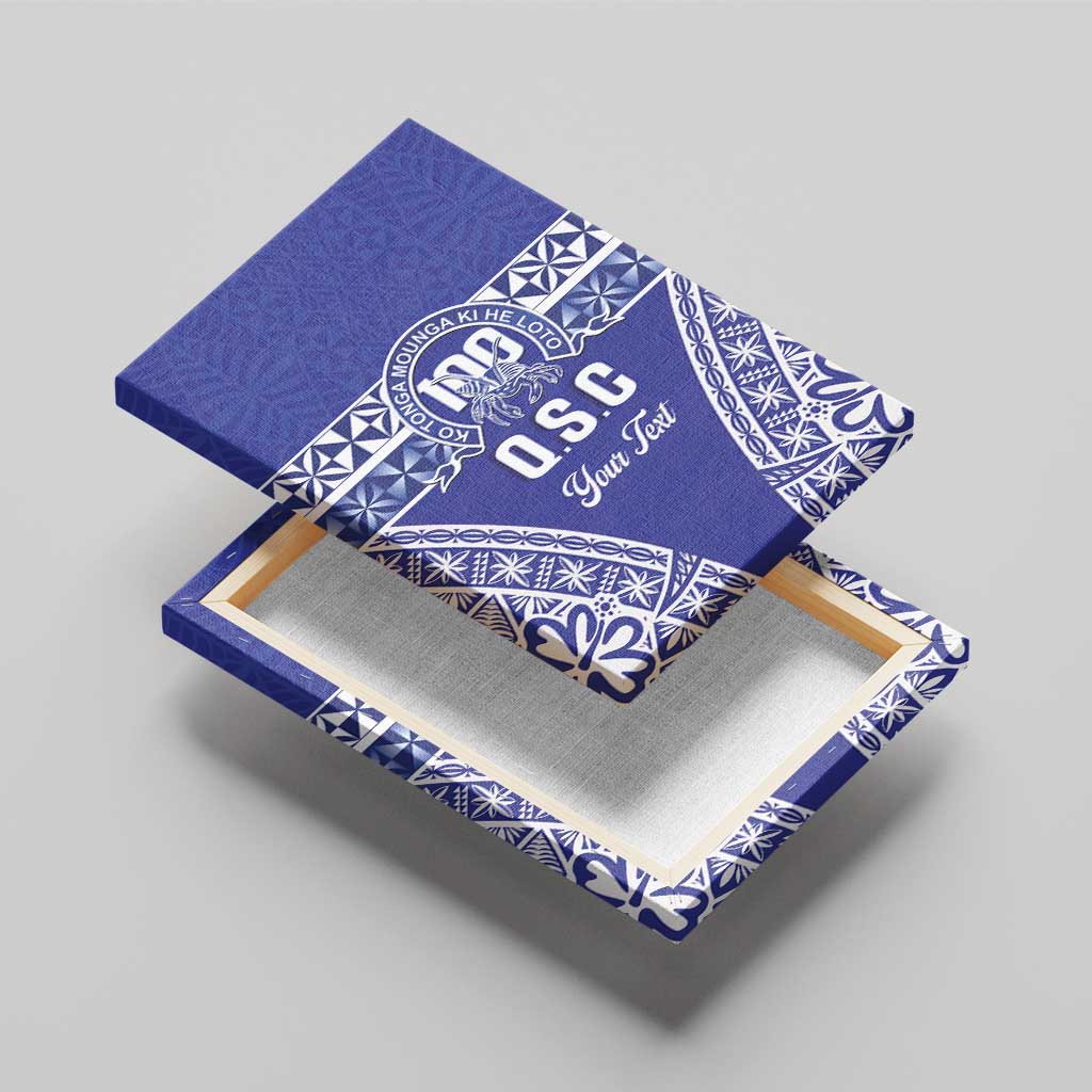 Personalised Queen Salote College Canvas Wall Art Kolisi Fefine 100th Anniversary Kupesi Blue - Polynesian Pride