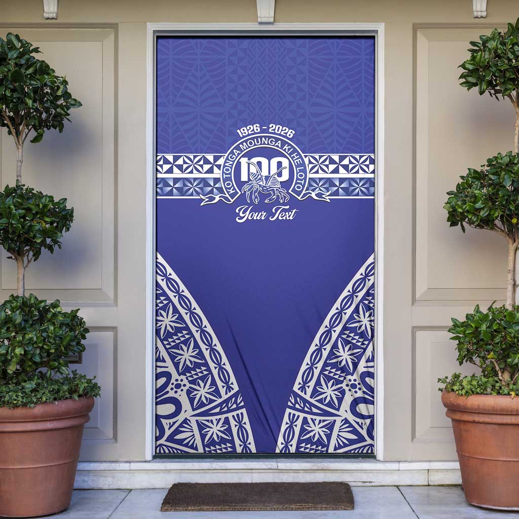 Personalised Queen Salote College Door Cover Kolisi Fefine 100th Anniversary Kupesi Blue - Polynesian Pride