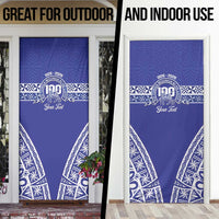 Personalised Queen Salote College Door Cover Kolisi Fefine 100th Anniversary Kupesi Blue - Polynesian Pride