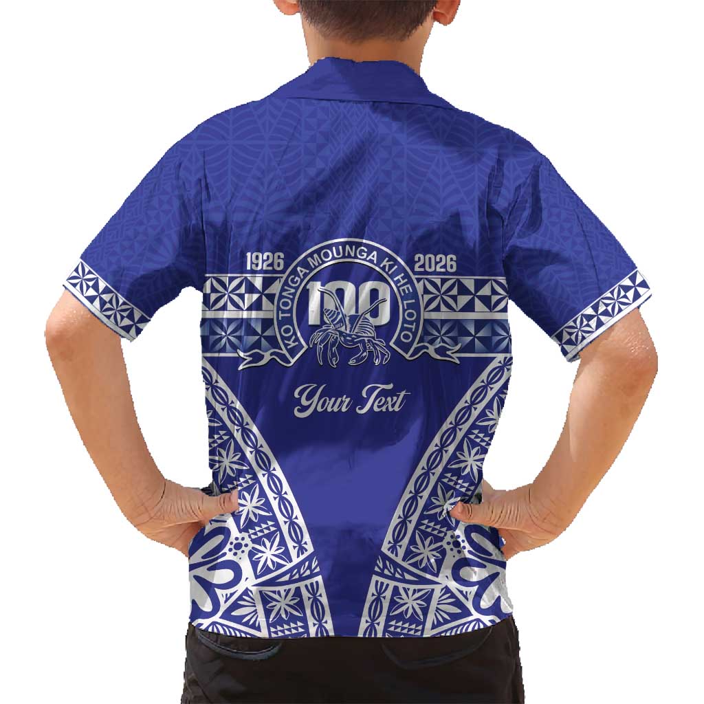 Personalised Queen Salote College Family Matching Summer Maxi Dress and Hawaiian Shirt Kolisi Fefine 100th Anniversary Kupesi Blue LT14 - Polynesian Pride