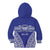 Personalised Queen Salote College Kid Hoodie Kolisi Fefine 100th Anniversary Kupesi Blue - Polynesian Pride