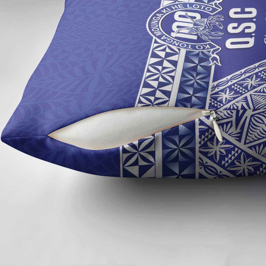 Personalised Queen Salote College Pillow Cover Kolisi Fefine 100th Anniversary Kupesi Blue - Polynesian Pride