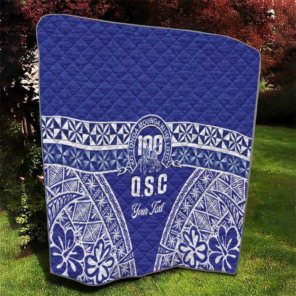Personalised Queen Salote College Quilt Kolisi Fefine 100th Anniversary Kupesi Blue - Polynesian Pride