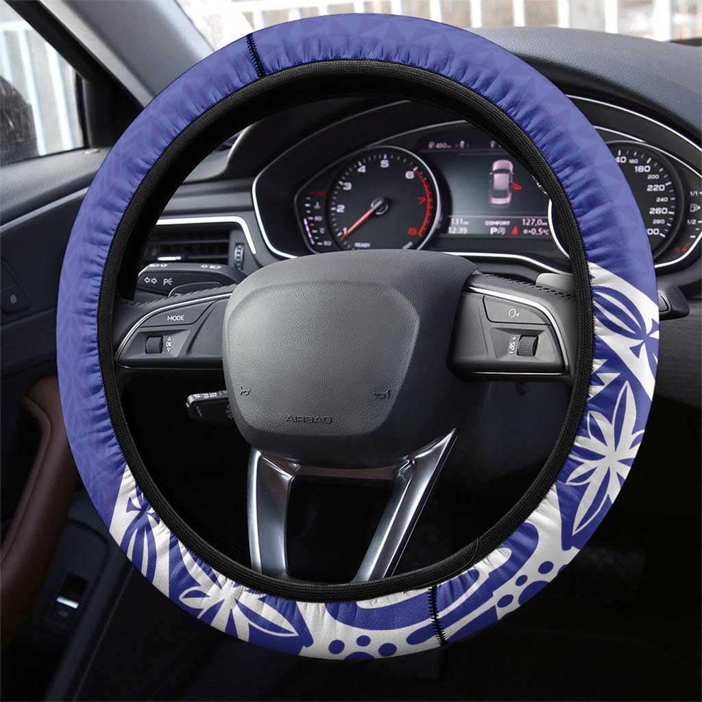Queen Salote College Steering Wheel Cover Kolisi Fefine 100th Anniversary Kupesi Blue - Polynesian Pride