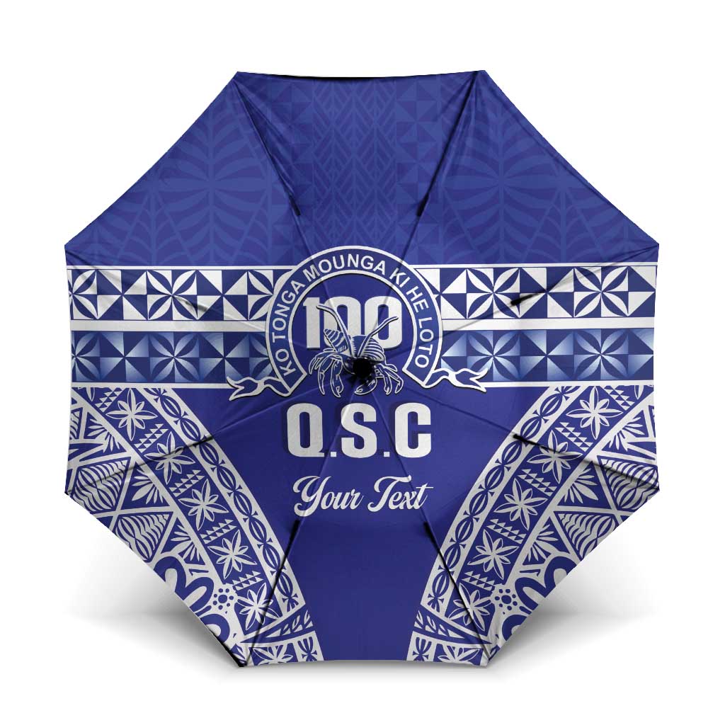 Personalised Queen Salote College Umbrella Kolisi Fefine 100th Anniversary Kupesi Blue - Polynesian Pride