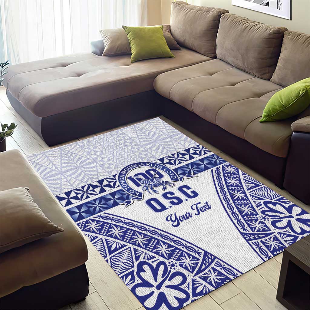 Personalised Queen Salote College Area Rug Kolisi Fefine 100th Anniversary Kupesi White - Polynesian Pride