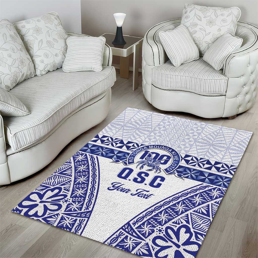 Personalised Queen Salote College Area Rug Kolisi Fefine 100th Anniversary Kupesi White - Polynesian Pride