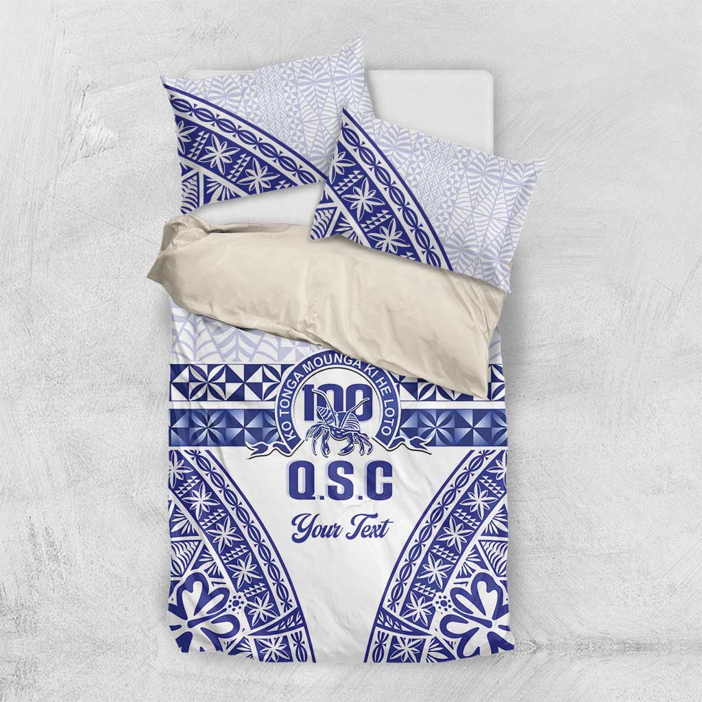 Personalised Queen Salote College Bedding Set Kolisi Fefine 100th Anniversary Kupesi White - Polynesian Pride