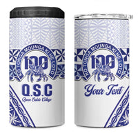 Personalised Queen Salote College 4 in 1 Can Cooler Tumbler Kolisi Fefine 100th Anniversary Kupesi White - Polynesian Pride