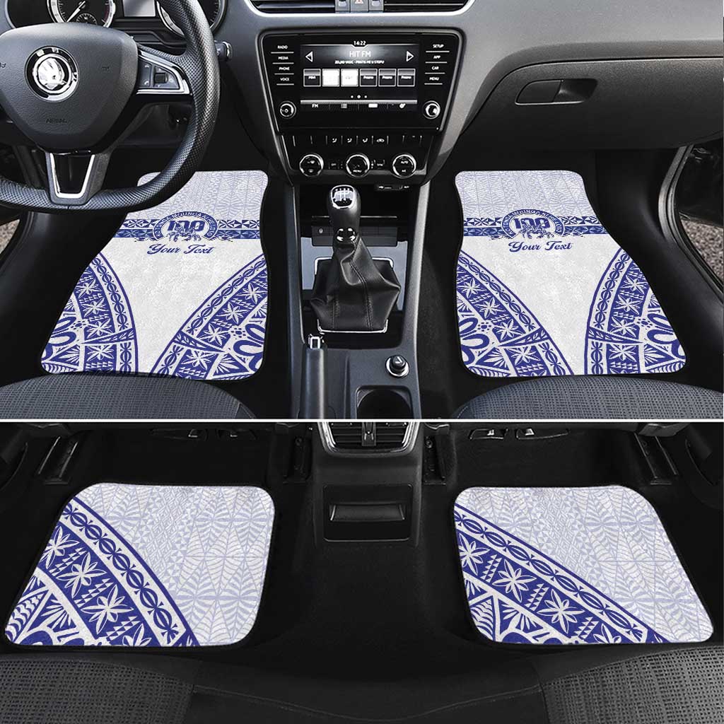 Personalised Queen Salote College Car Mats Kolisi Fefine 100th Anniversary Kupesi White - Polynesian Pride