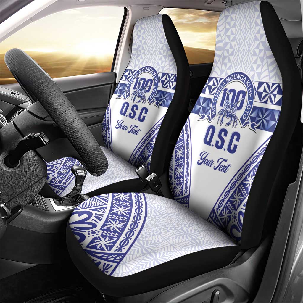 Personalised Queen Salote College Car Seat Cover Kolisi Fefine 100th Anniversary Kupesi White - Polynesian Pride