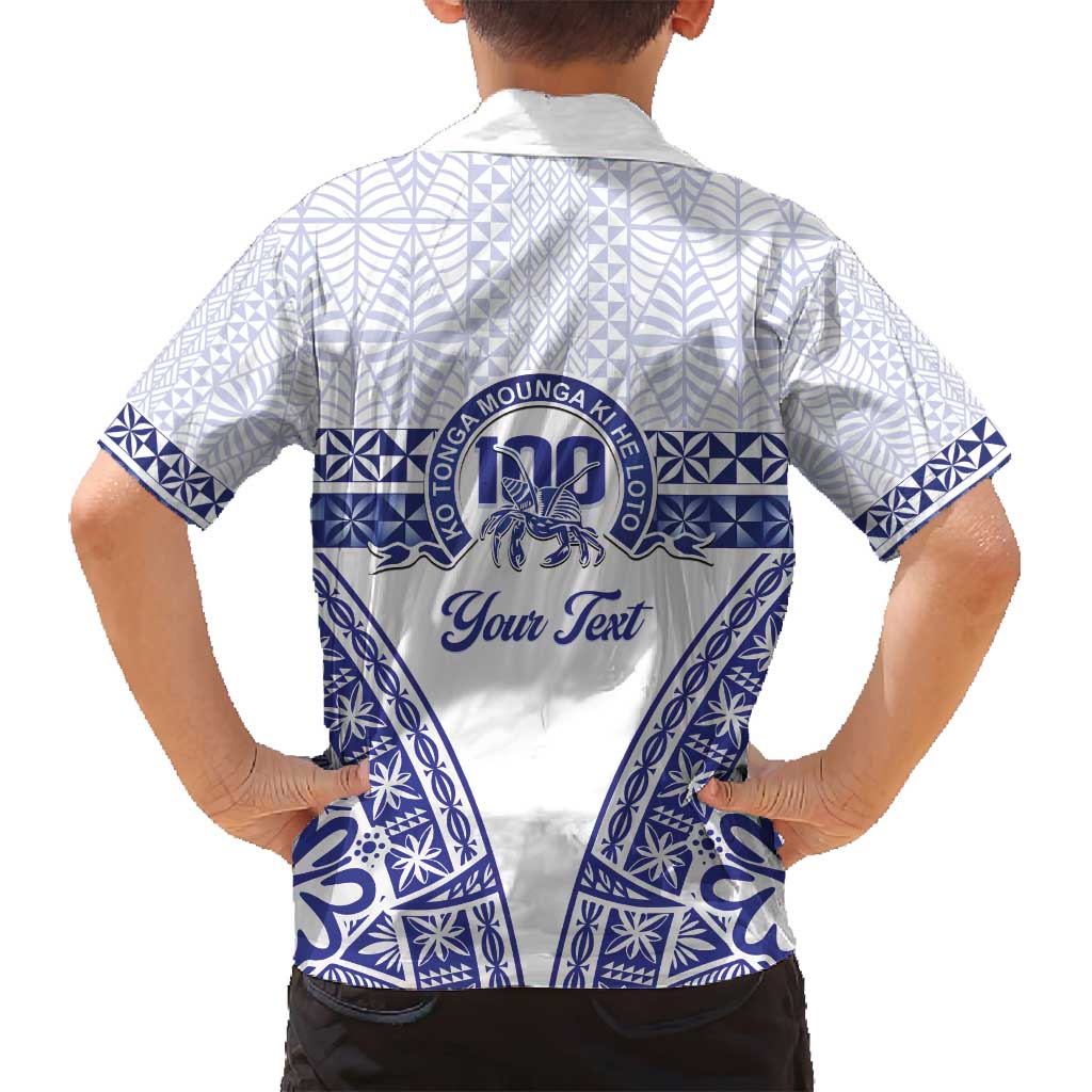 Personalised Queen Salote College Family Matching Puletasi and Hawaiian Shirt Kolisi Fefine 100th Anniversary Kupesi White - Polynesian Pride
