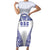 Personalised Queen Salote College Family Matching Short Sleeve Bodycon Dress and Hawaiian Shirt Kolisi Fefine 100th Anniversary Kupesi White - Polynesian Pride