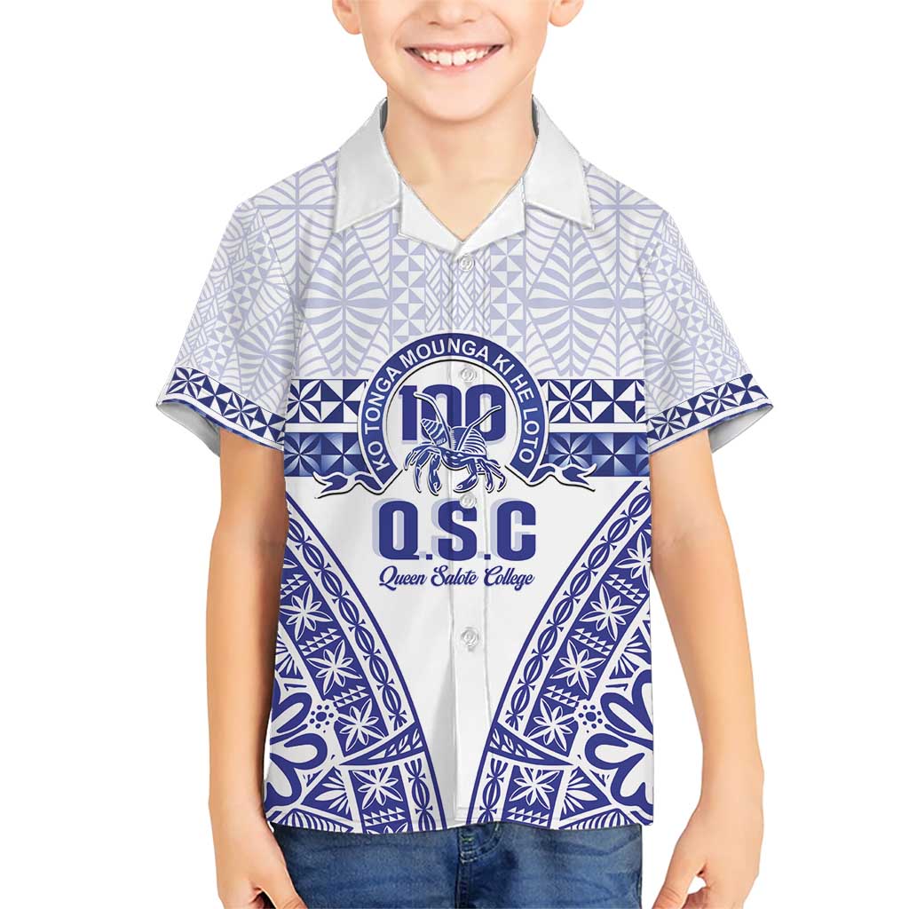 Personalised Queen Salote College Family Matching Short Sleeve Bodycon Dress and Hawaiian Shirt Kolisi Fefine 100th Anniversary Kupesi White - Polynesian Pride